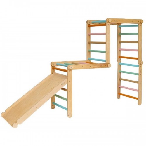 Triunghiul modificabil Pikler Wooden Magic cu rampa reversibila - L Triunghiul modificabil Pikler Wooden Magic cu rampa reversibila - L